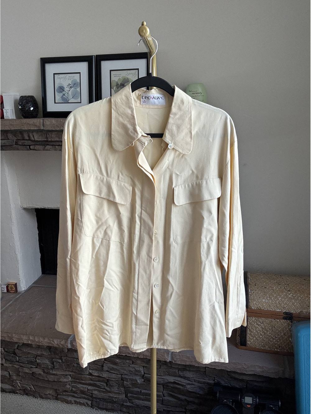 Valiano Butter-yellow silk-blend button-down Size German size 42